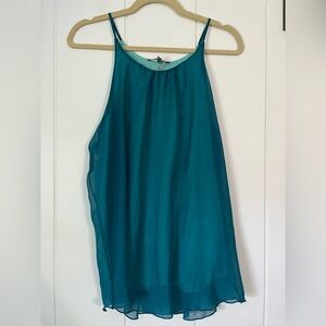 Matty M Teal Chiffon Tank Top